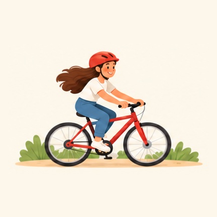 Een vrouw op de fiets