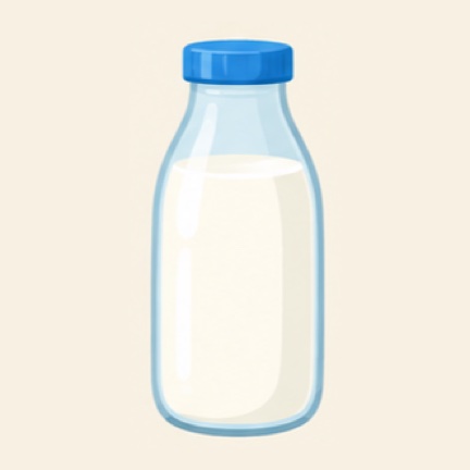 Een fles witte melk