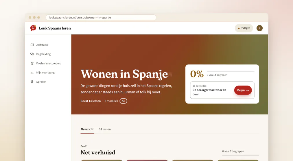 De cursus Wonen in Spanje in Leuk Spaans leren