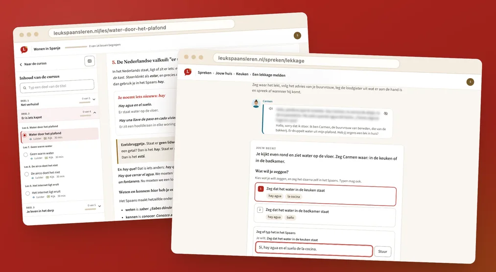 Van uitleg naar gesprek: eerst leer je hay en está, dan meld je zelf een lekkage in het Spaans
